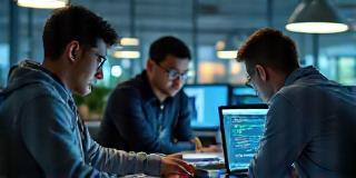 Developers building software together