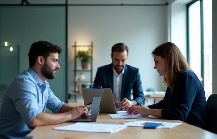IT consultants in a discussion